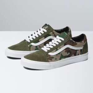 SUPER CLEAN Vans Old Skool Cordura White Asparagus/Desert Camo Sneakers SIZE 1